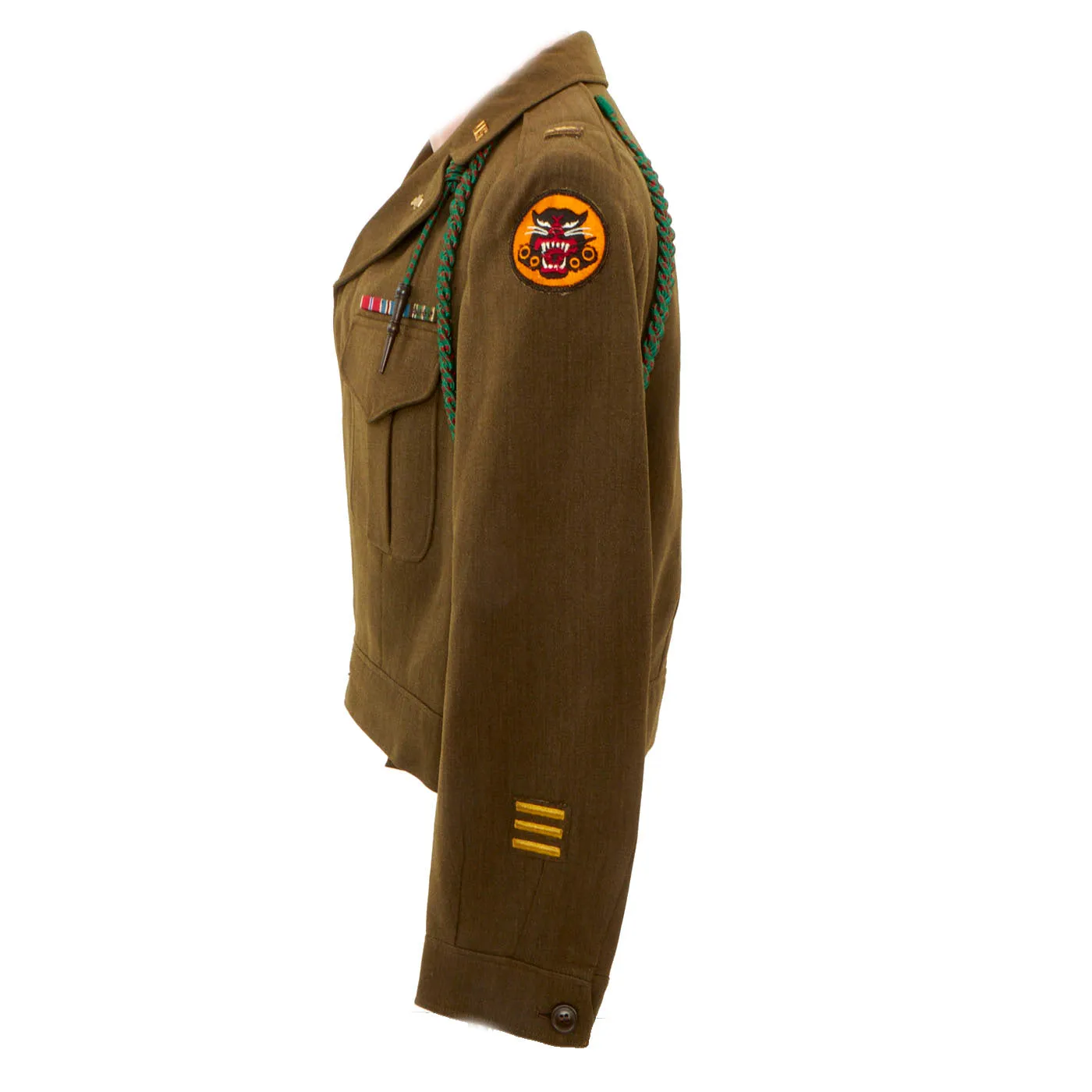 Original U.S. Korean War Named Armored Division Tank Destroyer Officers Ike Jacket - Bronze Star Recipient