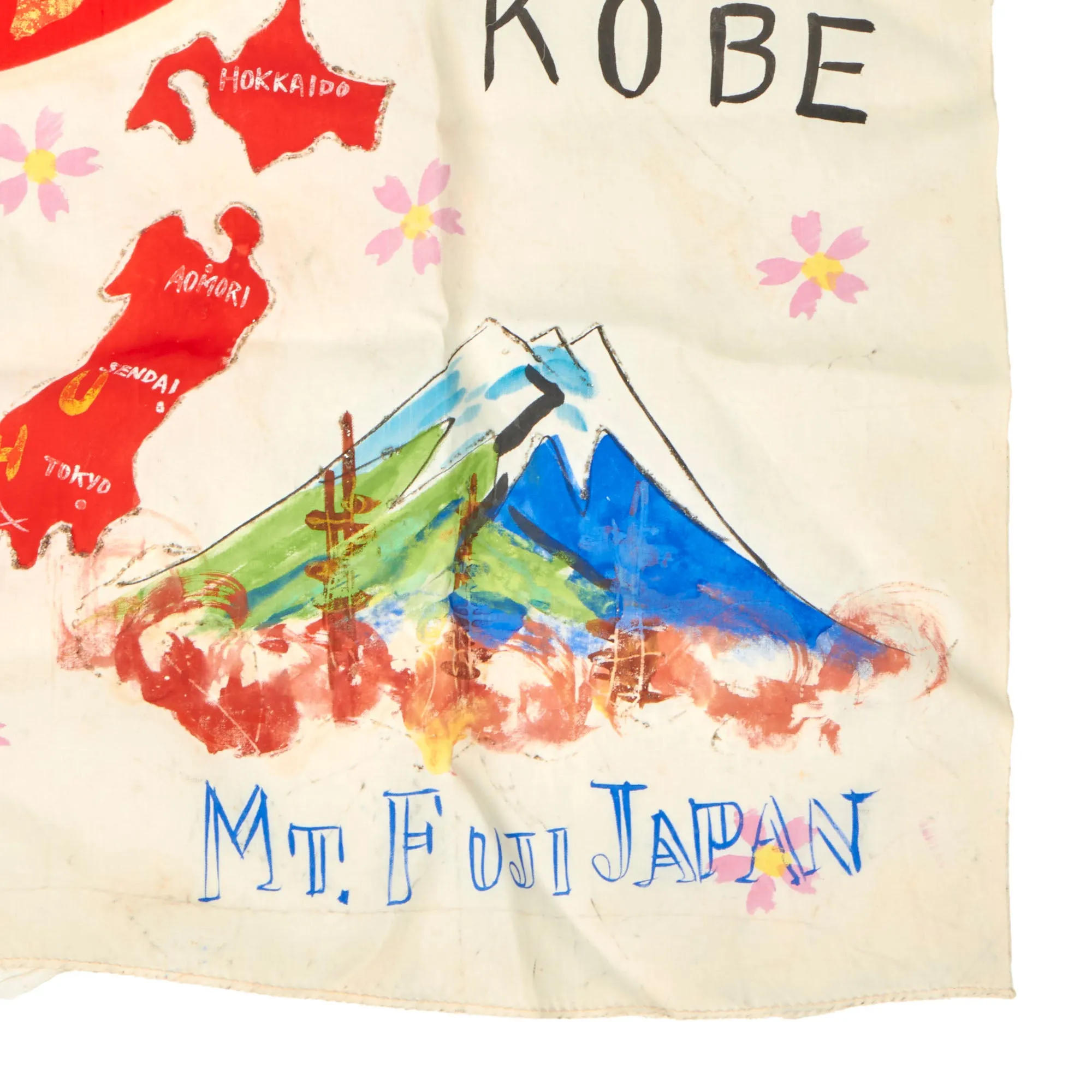 Original U.S. Korean War Named I Corps Japanese-Made Silk Souvenir Flag - 73rd Heavy Tank - Japan and Korea - Formerly Part of the A.A.F. Tank Museum