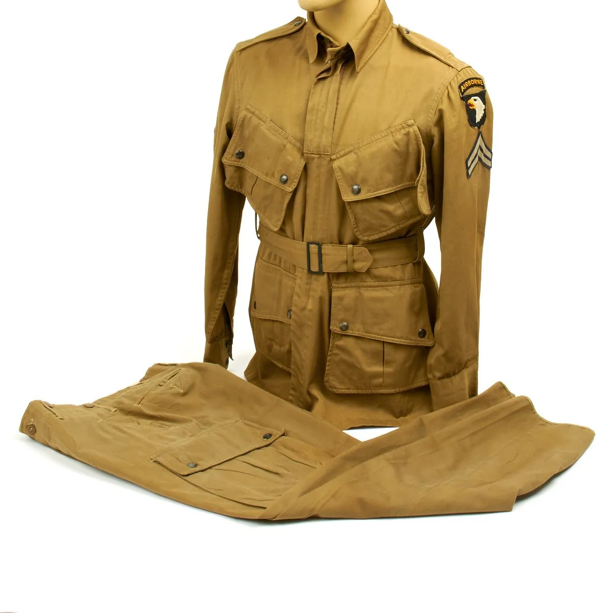 Original U.S. WWII 101st Airborne M1942 Named Paratrooper Uniform