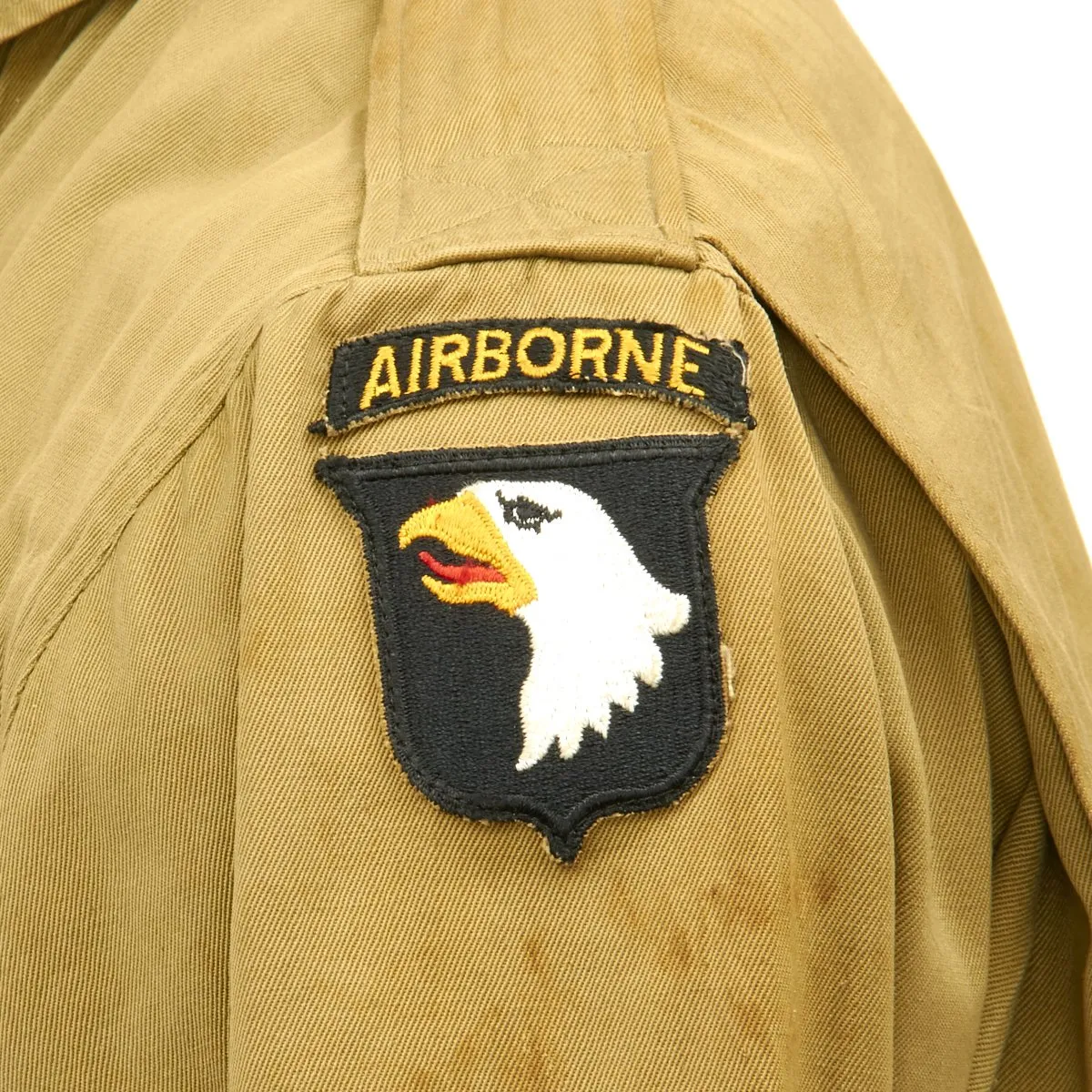 Original U.S. WWII 101st Airborne M1942 Paratrooper Jacket with Invasion Flag Patch - Size 36L