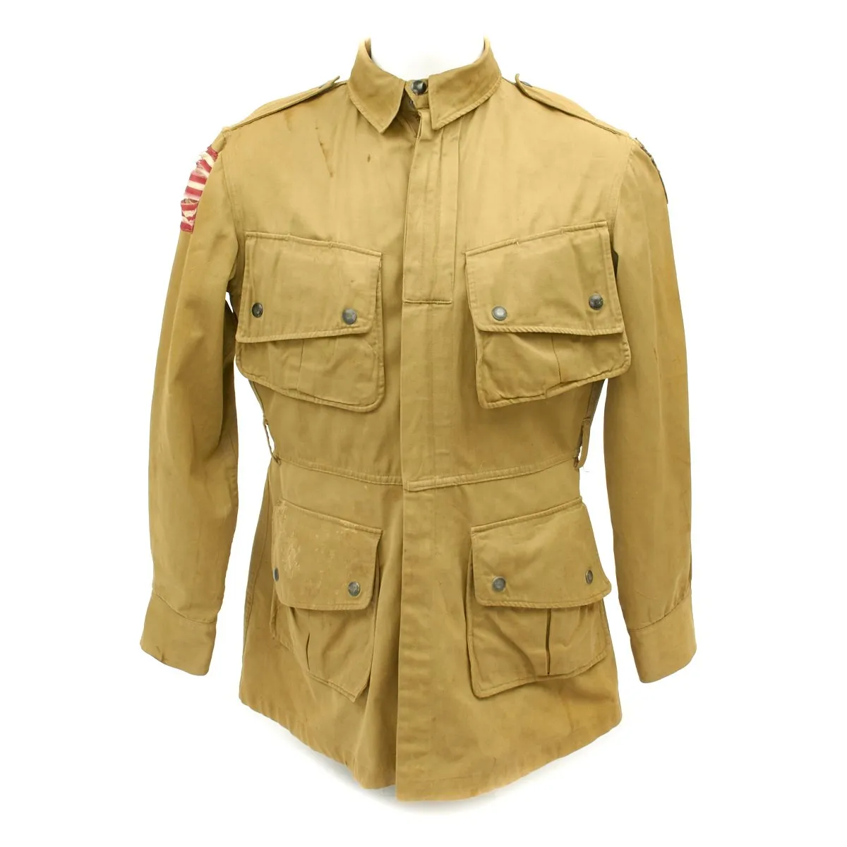 Original U.S. WWII 101st Airborne M1942 Paratrooper Jacket with Invasion Flag Patch - Size 36L