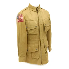 Original U.S. WWII 101st Airborne M1942 Paratrooper Jacket with Invasion Flag Patch - Size 36L