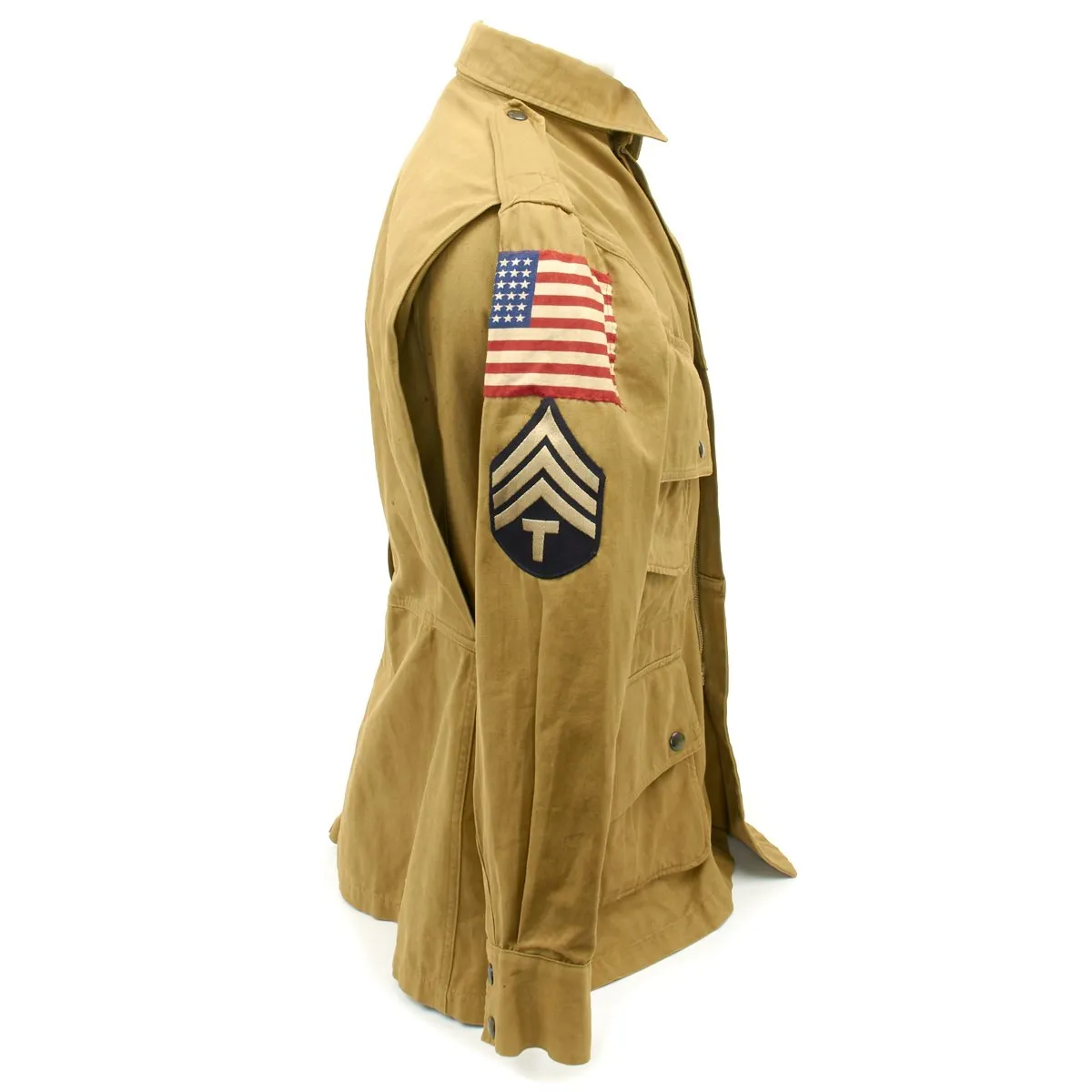 Original U.S. WWII 101st Airborne M1942 Paratrooper Jacket with Invasion Flag Patch