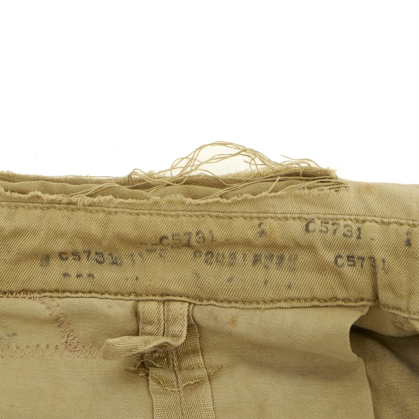 Original U.S. WWII M1942 Paratrooper Jump Jacket with Parachute Harness Damage