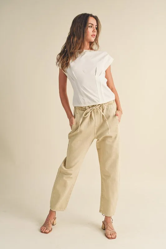 Paperbag Waist Washed Pants