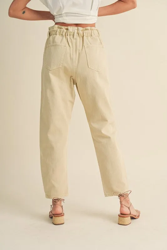 Paperbag Waist Washed Pants