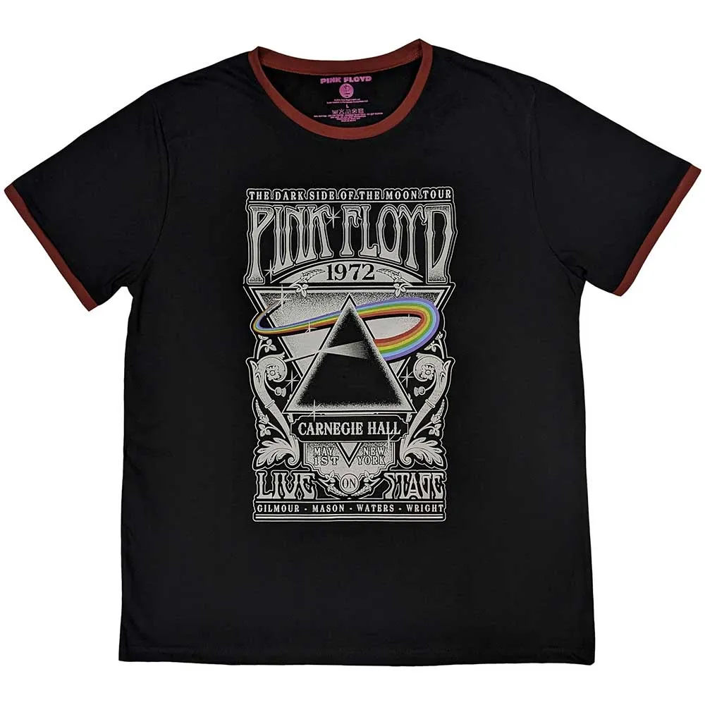 Pink Floyd Unisex Ringer T-Shirt: Carnegie Hall Poster