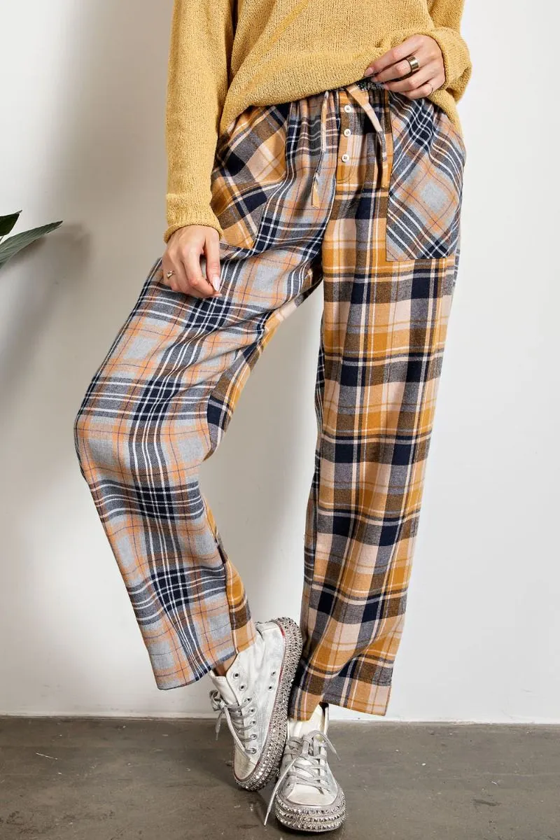 Plaid Mix Brushed Lounge Pants (2 Options)