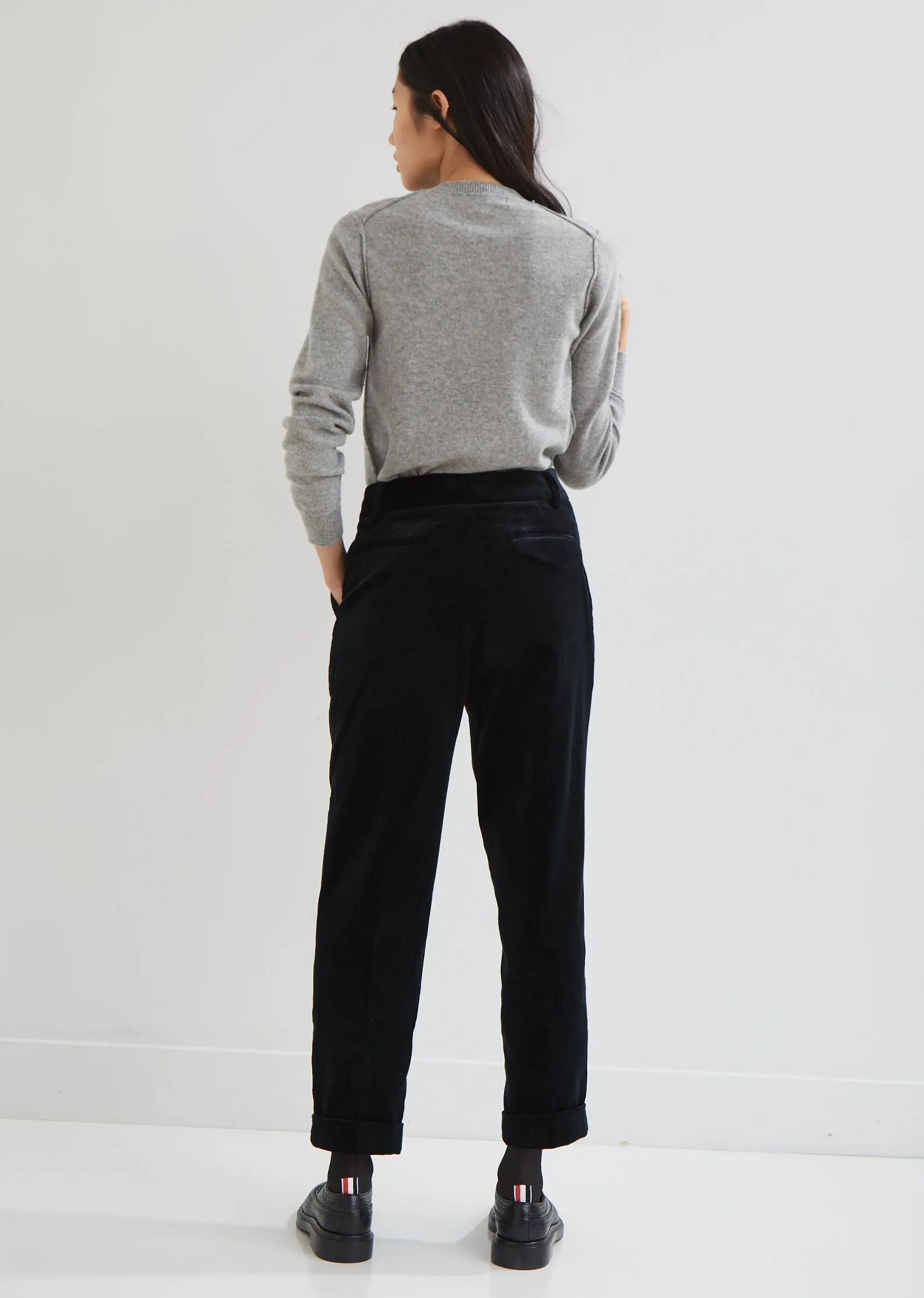 Pleat Pocket Corduroy Trousers