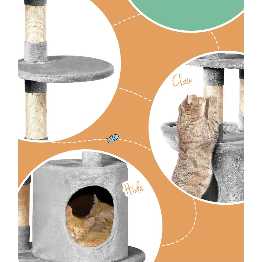 Plush Multi-Level Cat Tree Condo with Sisal Posts, i.Pet