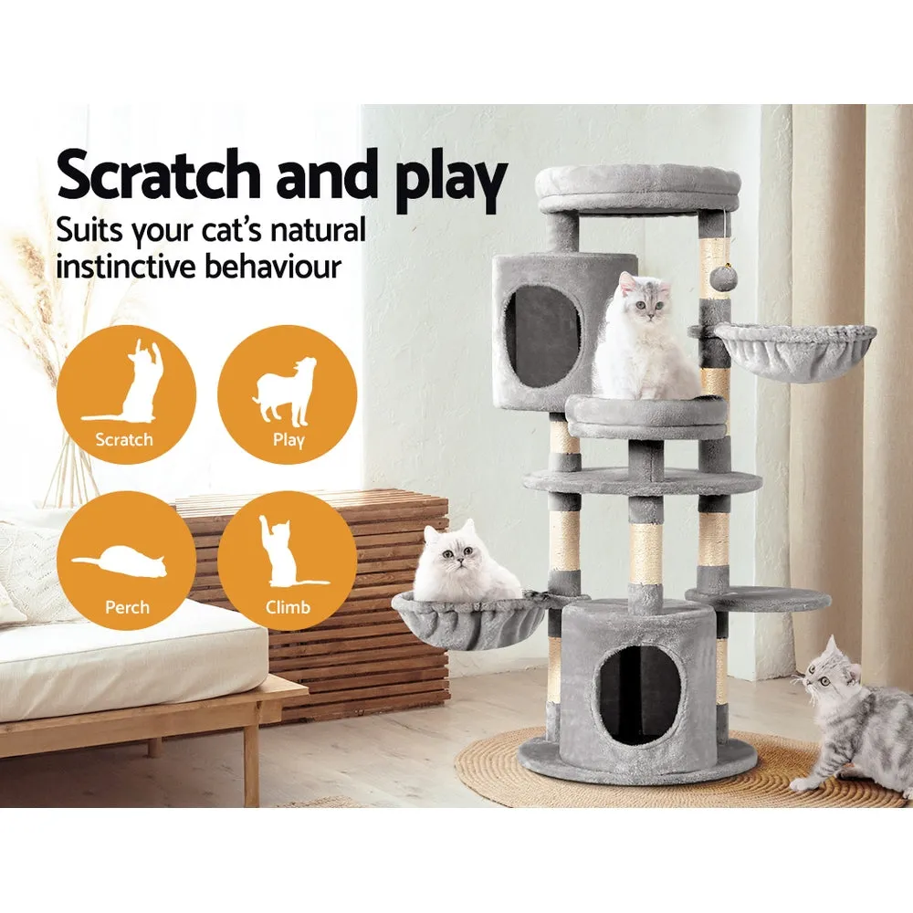 Plush Multi-Level Cat Tree Condo with Sisal Posts, i.Pet