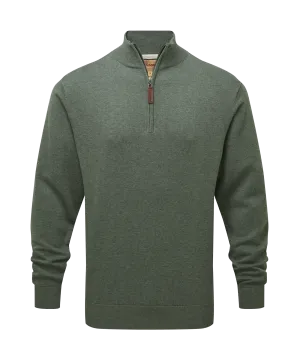 Porthmeor Quarter Zip Jumper - Country Green