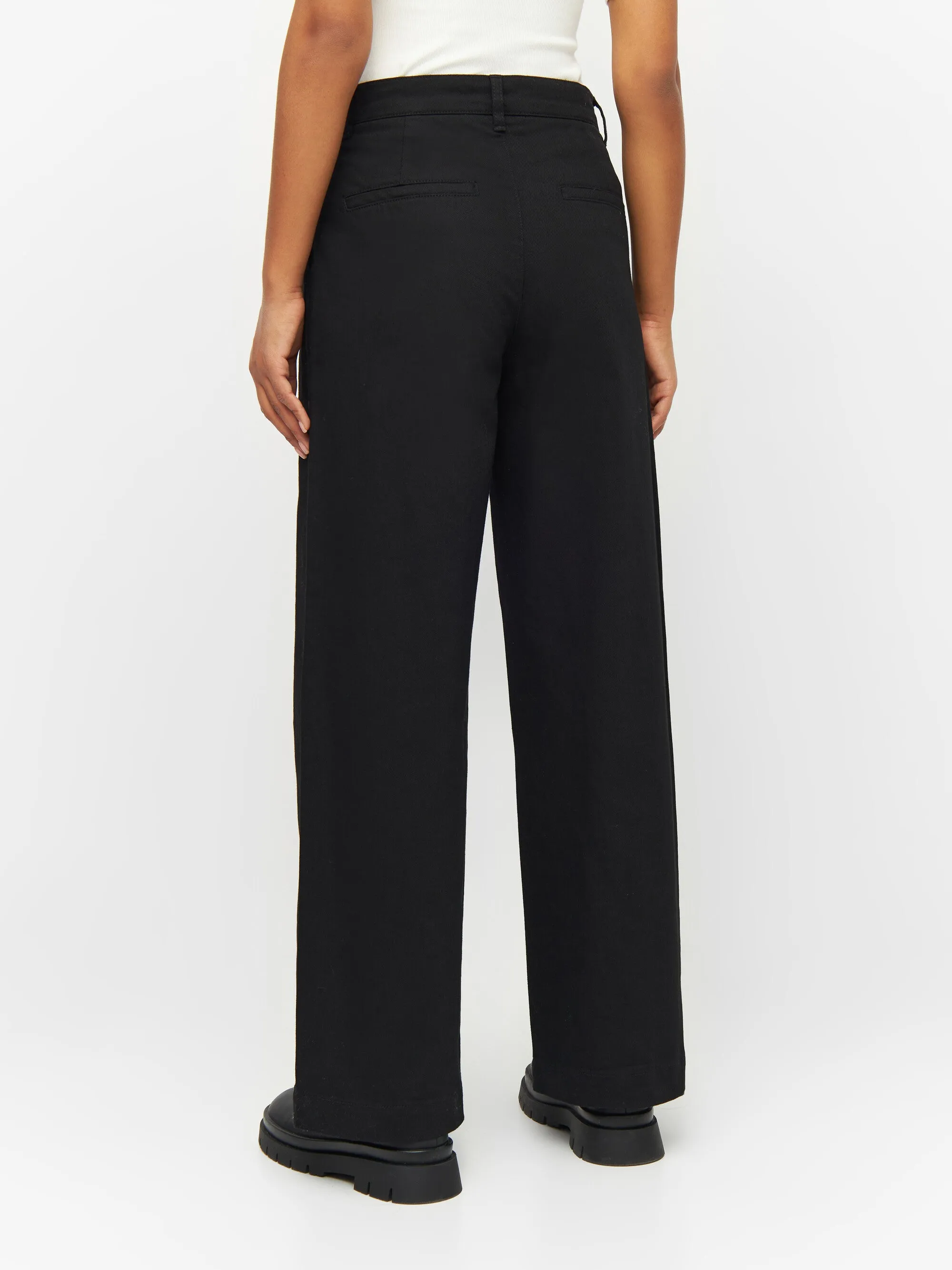 POSEY wide high-rise twill pants - Black Jet