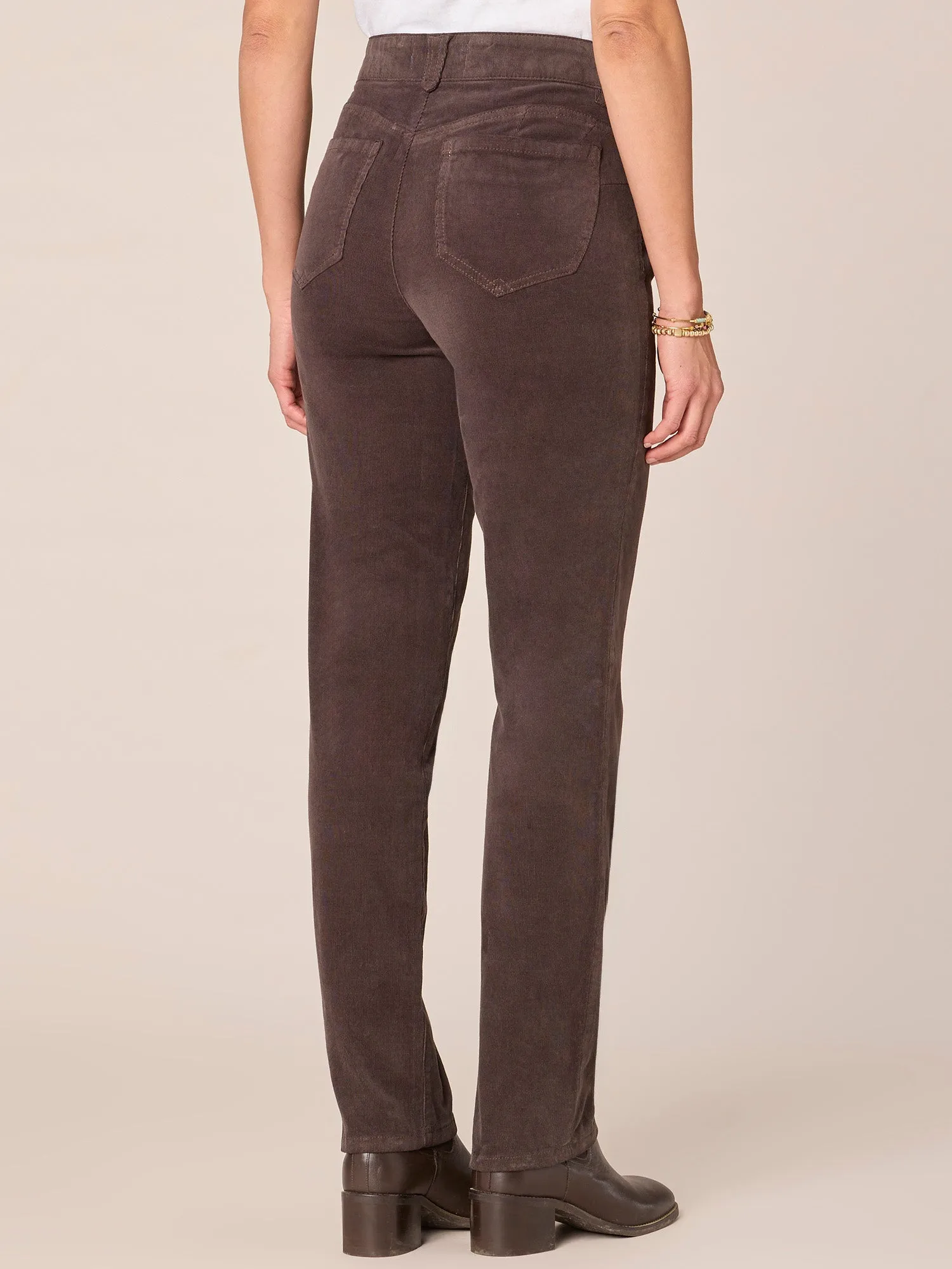 "Ab"solution® Petite Corduroy Straight Leg Pants