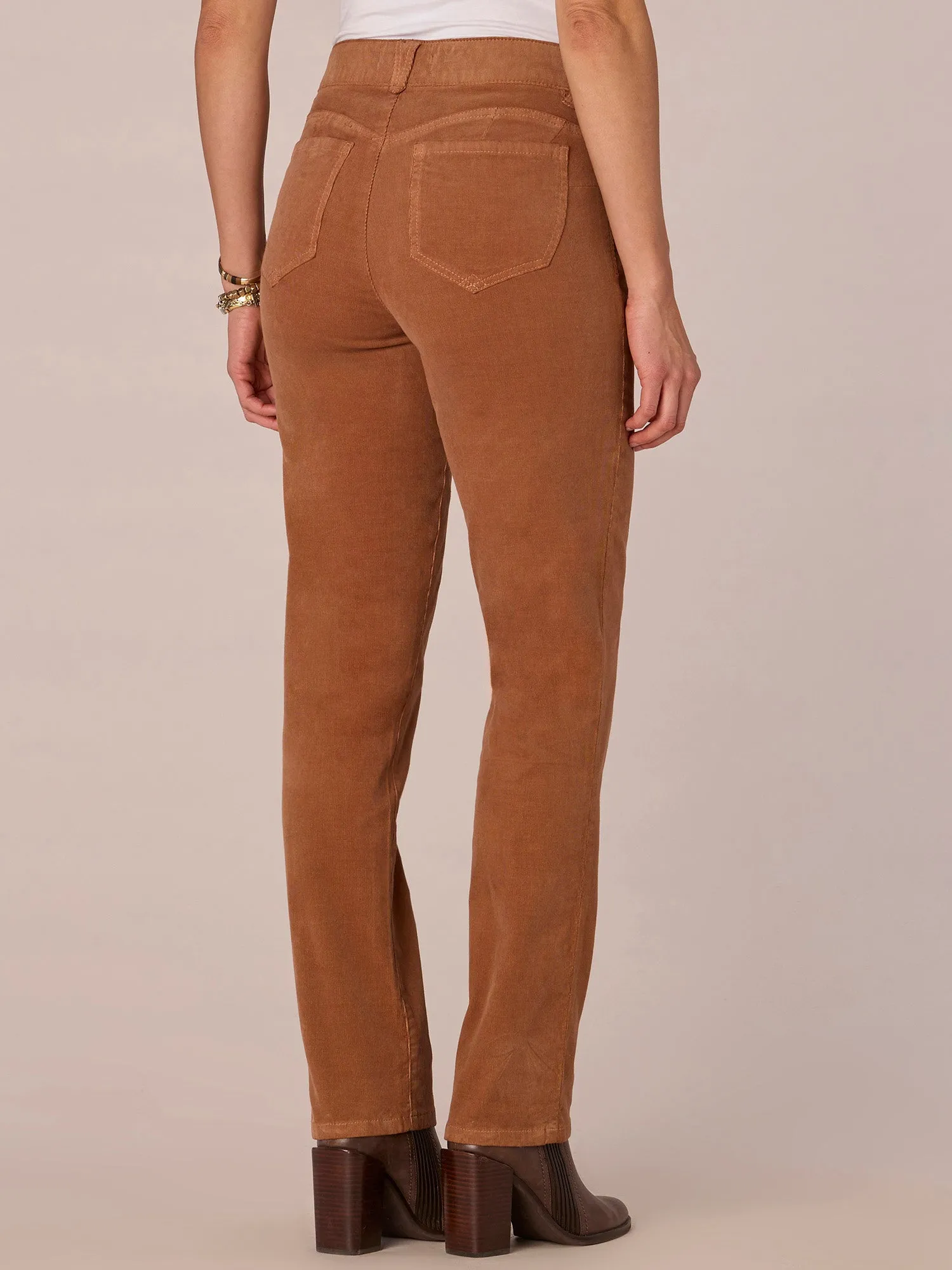 "Ab"solution® Petite Corduroy Straight Leg Pants