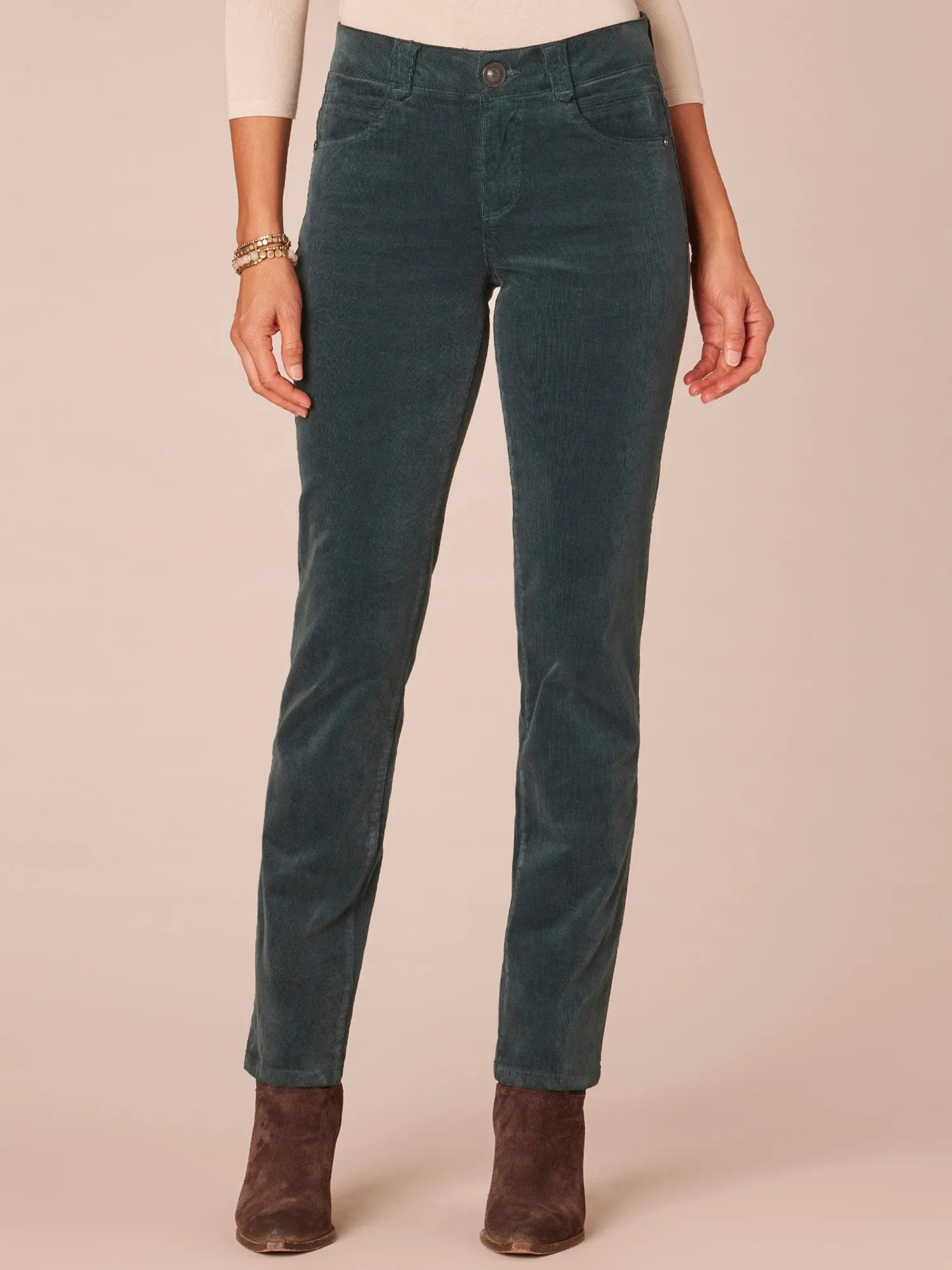 "Ab"solution® Petite Corduroy Straight Leg Pants