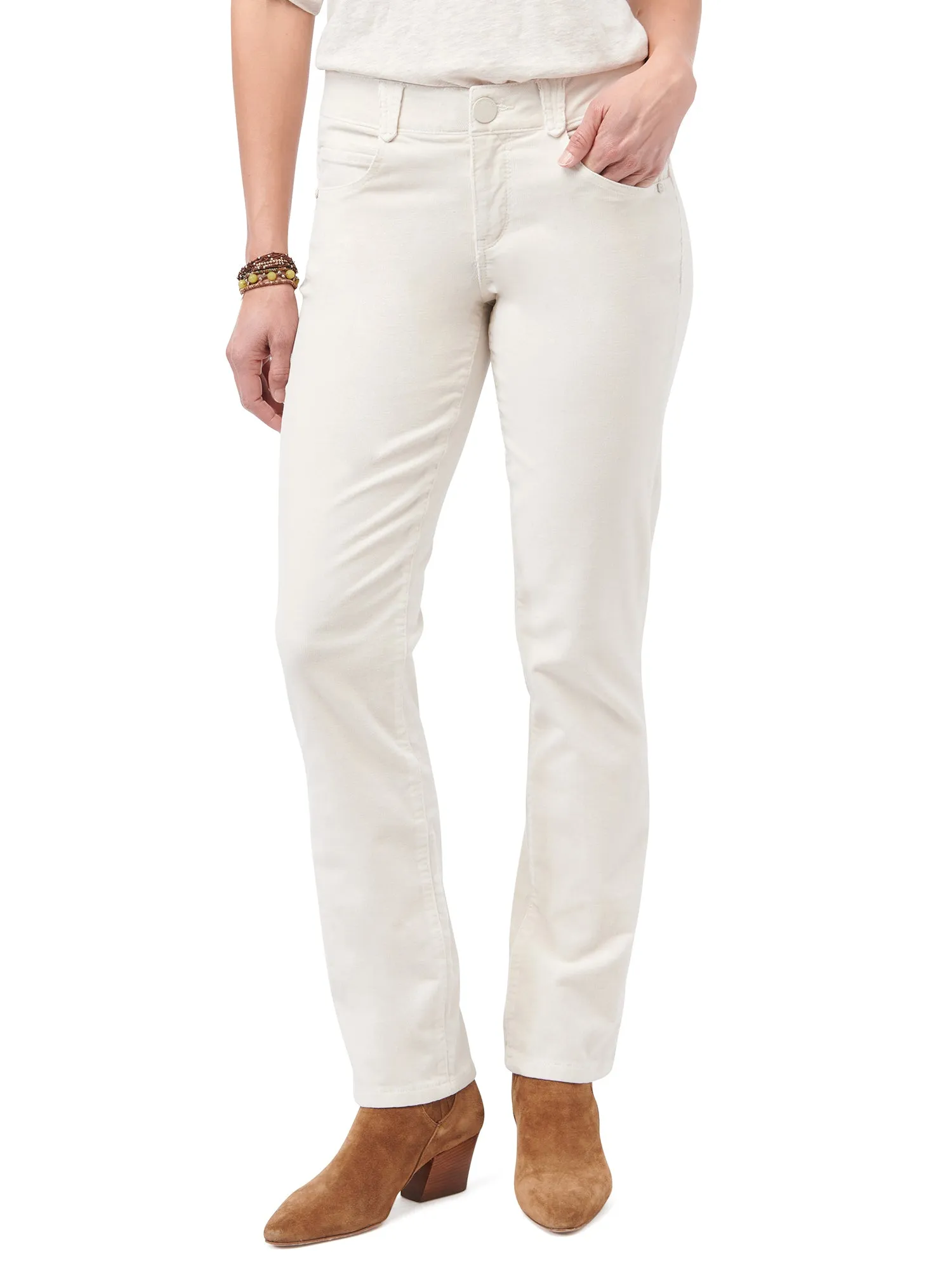 "Ab"solution® Petite Corduroy Straight Leg Pants