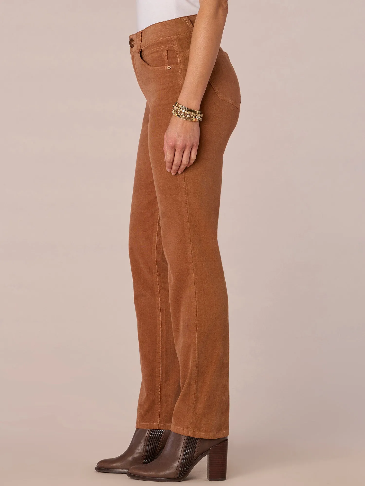 "Ab"solution® Petite Corduroy Straight Leg Pants