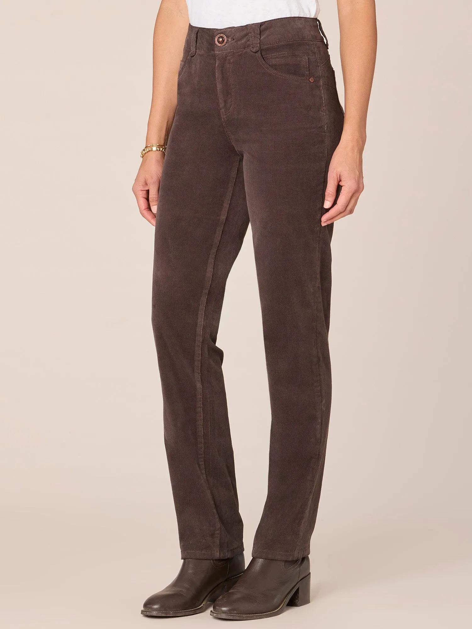 "Ab"solution® Petite Corduroy Straight Leg Pants