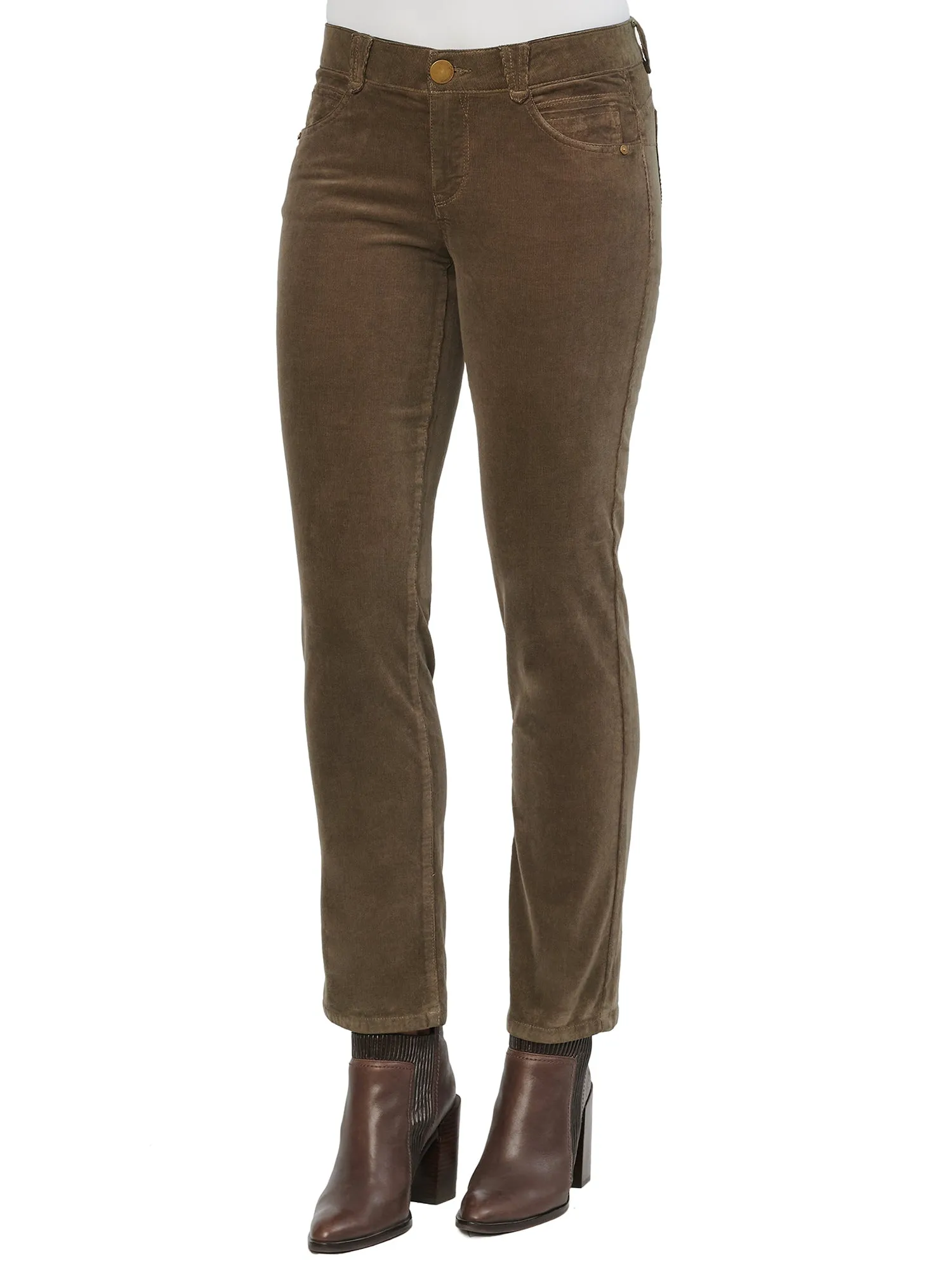 "Ab"solution® Petite Corduroy Straight Leg Pants