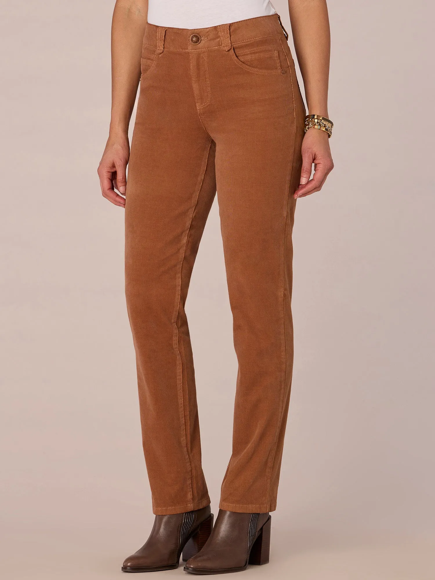 "Ab"solution® Petite Corduroy Straight Leg Pants