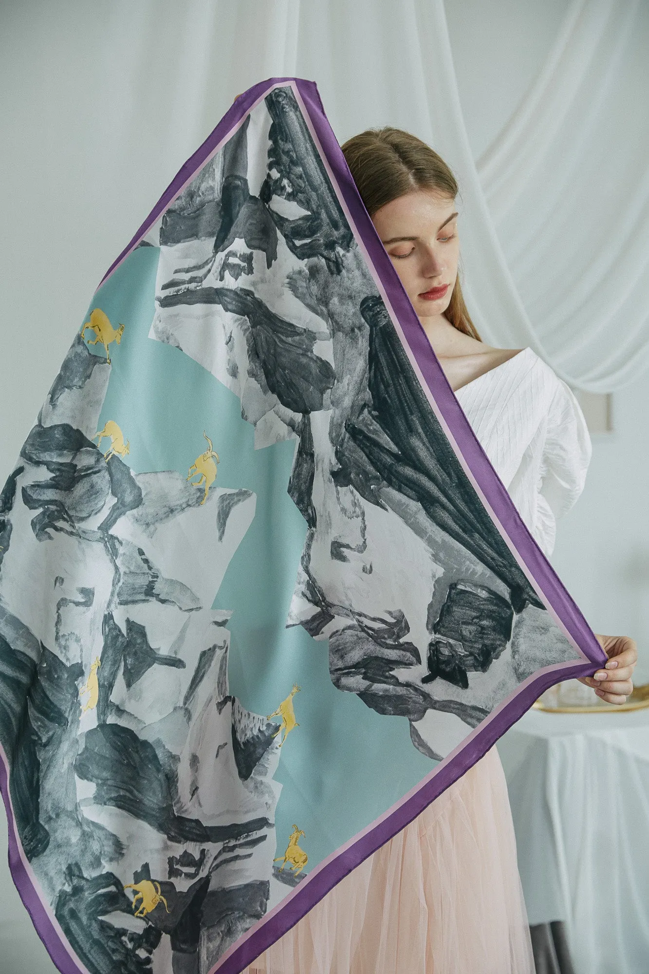 "Himalaya" Large Silk Scarf