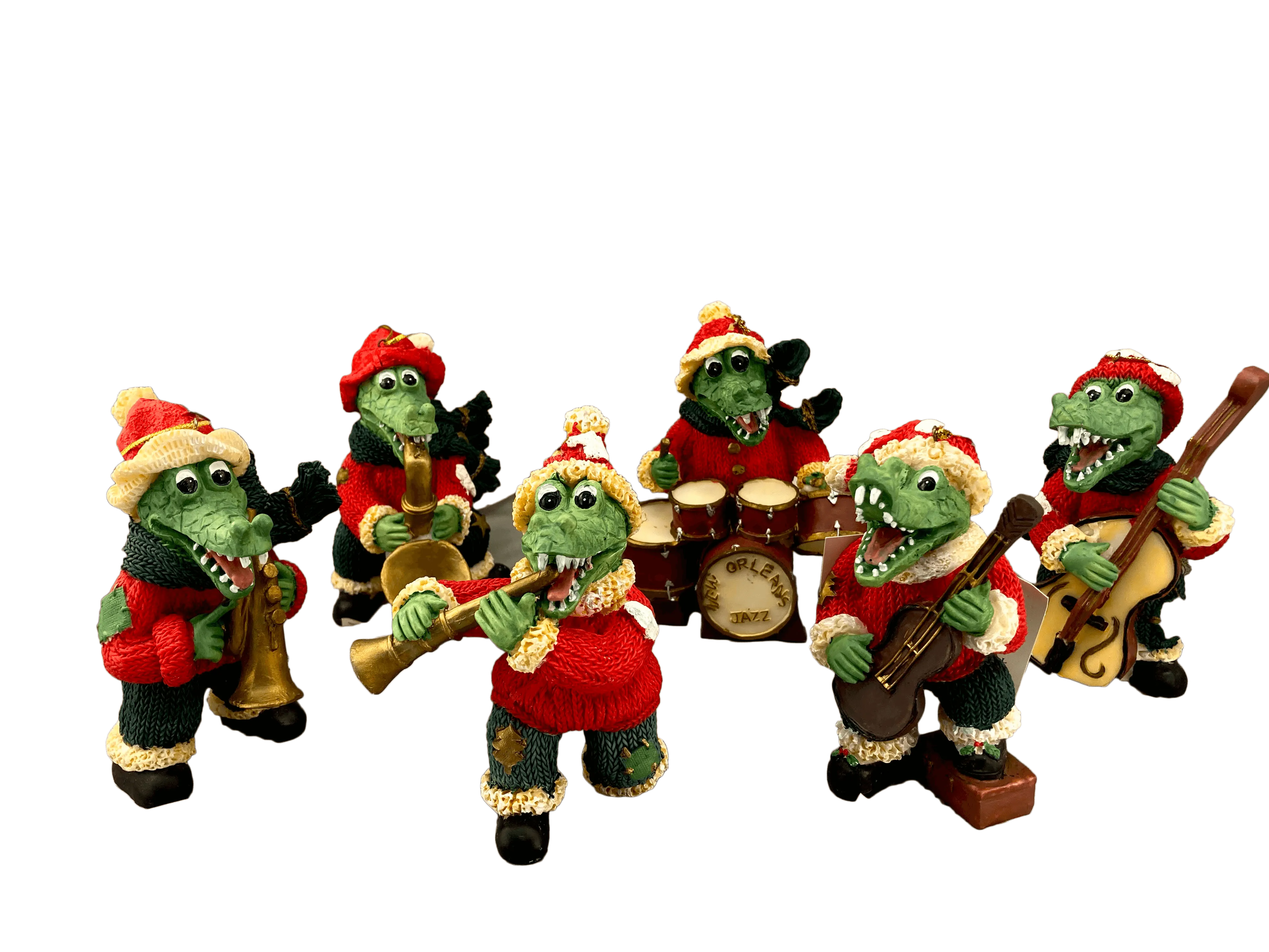 "The Alligators" Ragtime Santa Band Ornaments (Available as a set of 6)