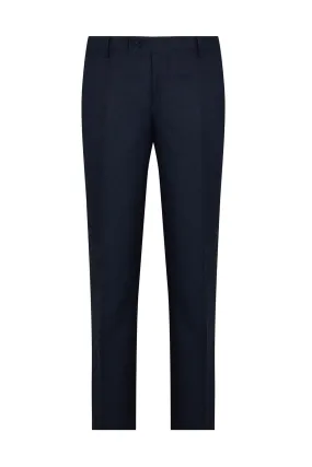 Regular Fit Side Pocket High Waist Navy Dress Pants