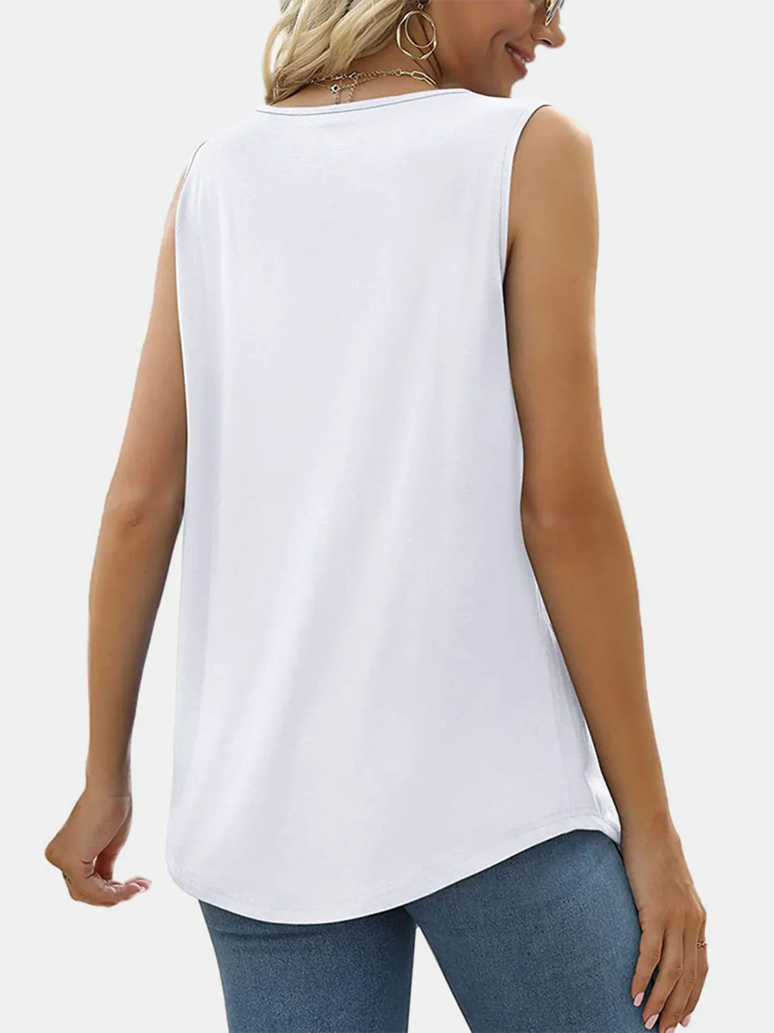 Ruched Square Neck Tank