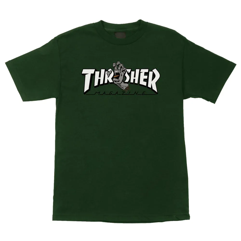 SANTA CRUZ x THRASHER Screaming Logo Santa Cruz Men's T-Shirt - Forest Green