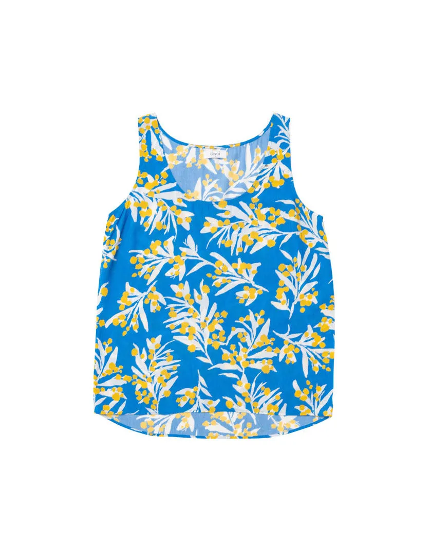 Silvie Tank Top Blue Wattles in Modal