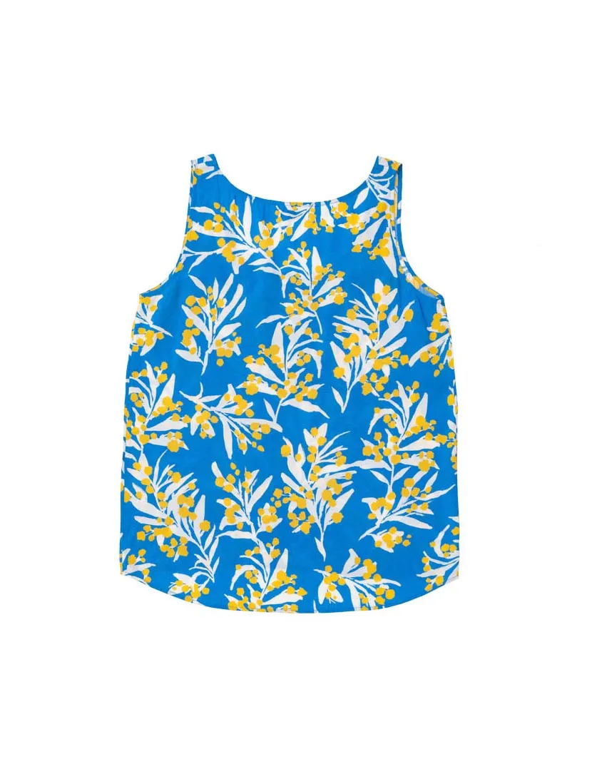 Silvie Tank Top Blue Wattles in Modal