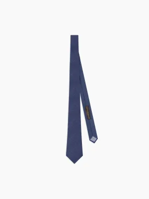 Slim Navy Textured Wool Blend Tie