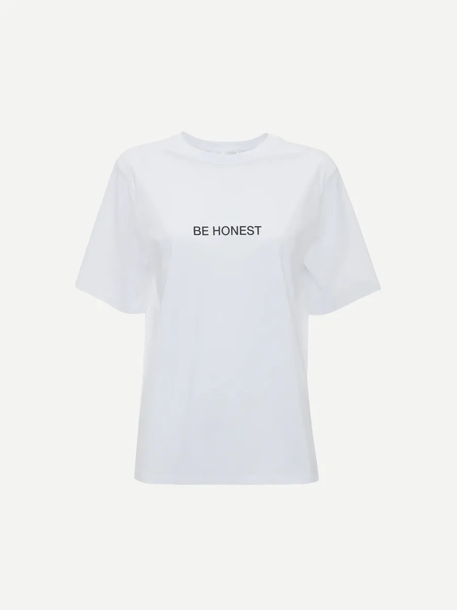 Slogan Tee Be Honest in White