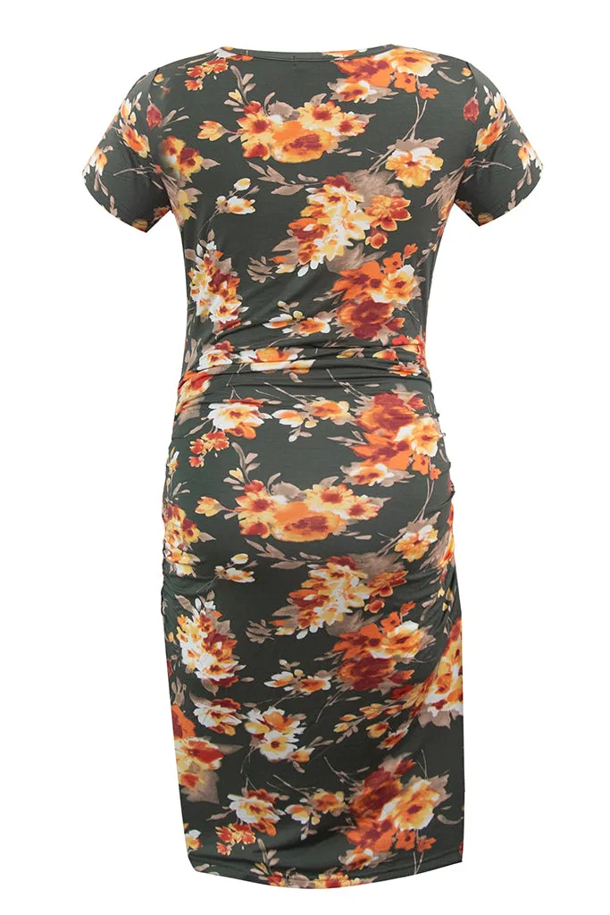 Smallshow Bodycon Floral Maternity Dress