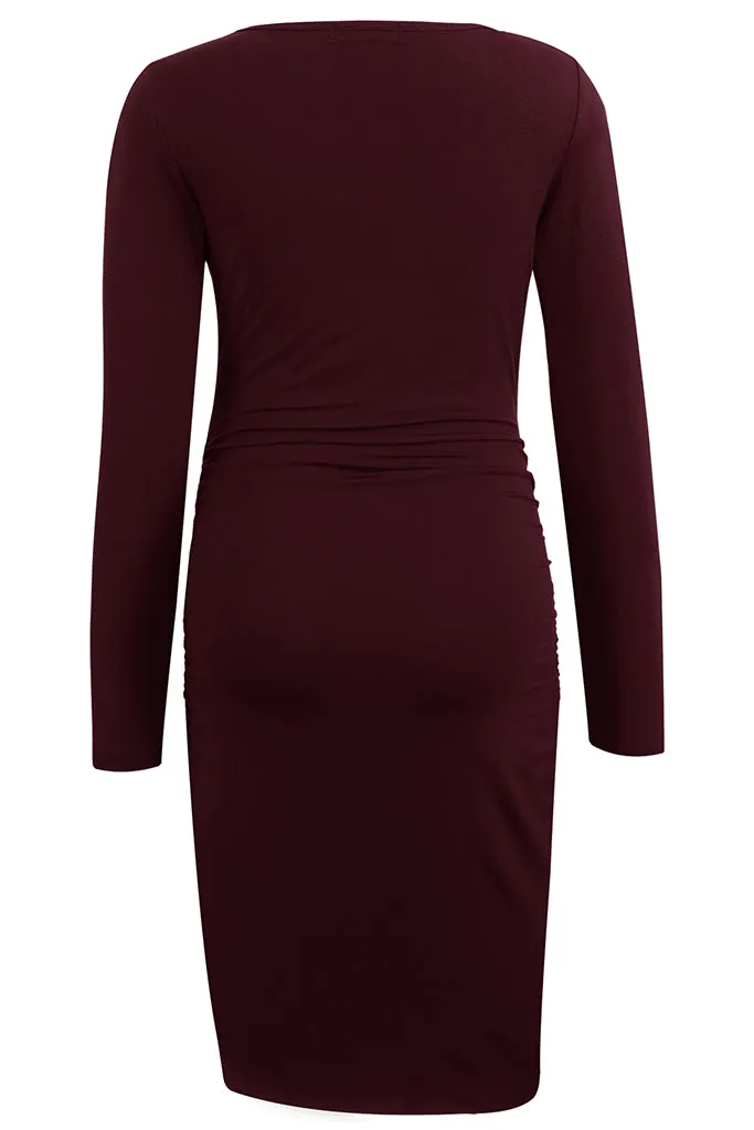 Smallshow Long Sleeve Bodycon Maternity Dress