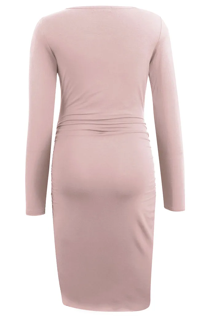 Smallshow Long Sleeve Bodycon Maternity Dress