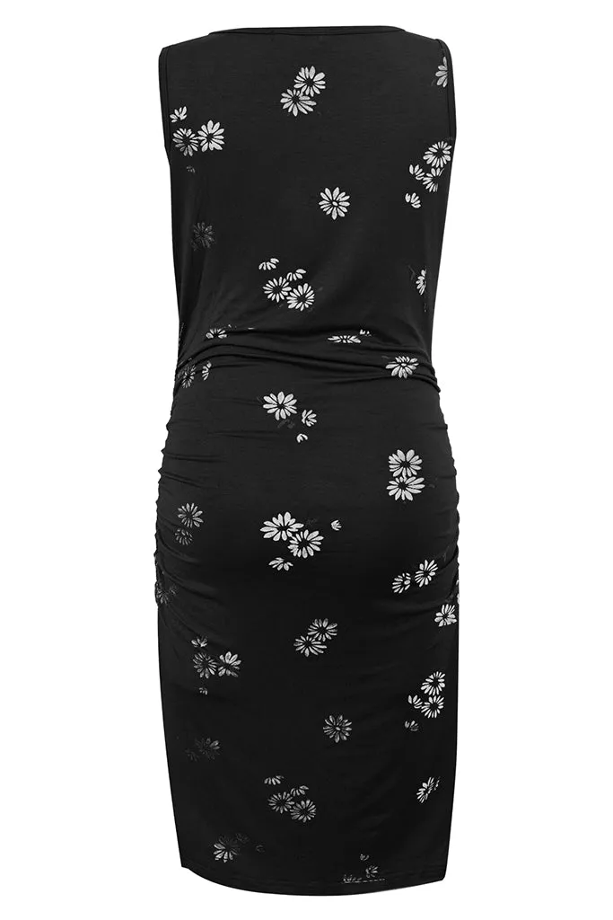 Smallshow Sleeveless Floral Bodycon Maternity Dress