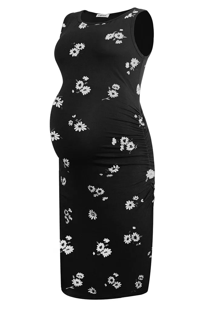 Smallshow Sleeveless Floral Bodycon Maternity Dress