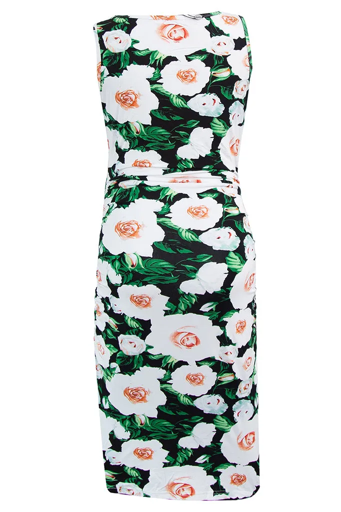 Smallshow Sleeveless Floral Bodycon Maternity Dress