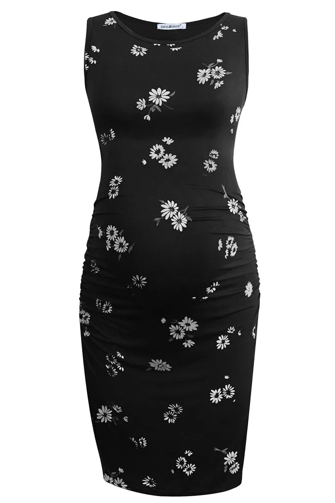 Smallshow Sleeveless Floral Bodycon Maternity Dress