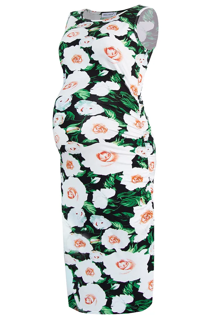 Smallshow Sleeveless Floral Bodycon Maternity Dress