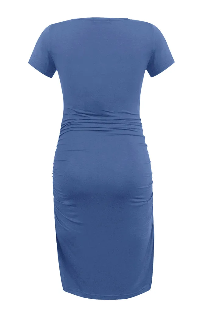 Smallshow Summer Ruched Bodycon Maternity Dress