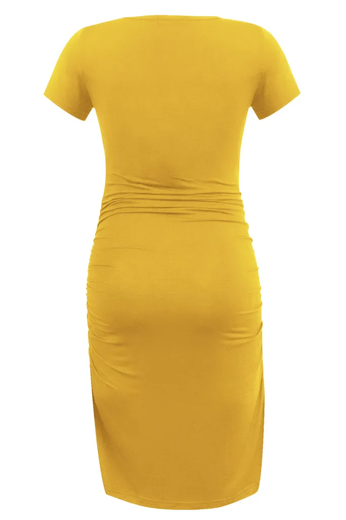 Smallshow Summer Ruched Bodycon Maternity Dress