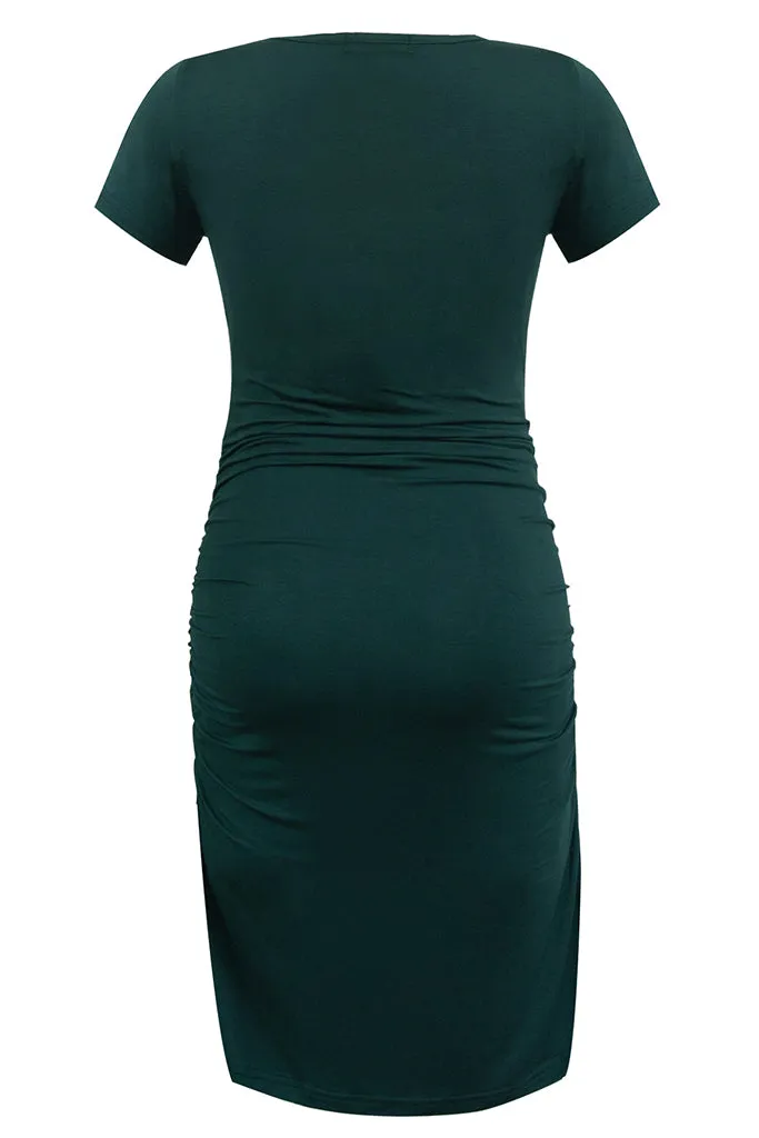 Smallshow Summer Ruched Bodycon Maternity Dress