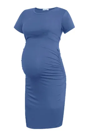 Smallshow Summer Ruched Bodycon Maternity Dress