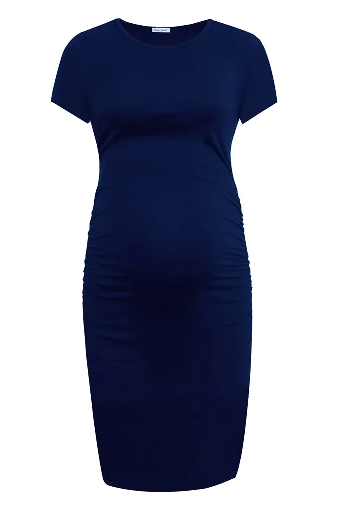 Smallshow Summer Ruched Bodycon Maternity Dress