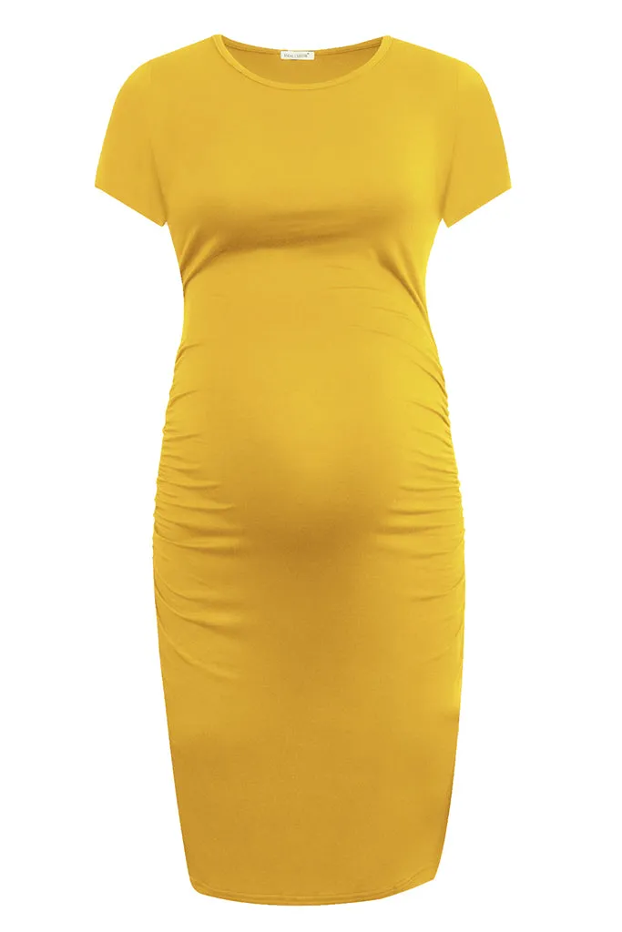 Smallshow Summer Ruched Bodycon Maternity Dress