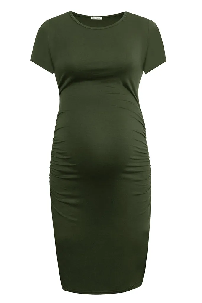 Smallshow Summer Ruched Bodycon Maternity Dress