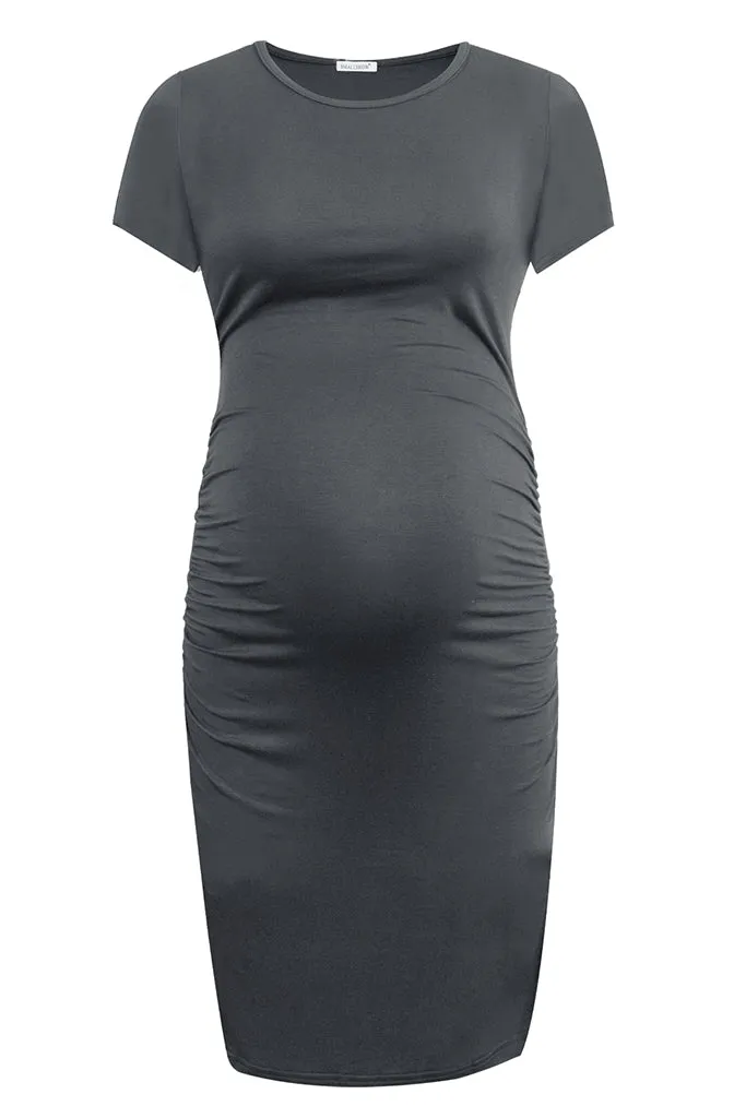 Smallshow Summer Ruched Bodycon Maternity Dress